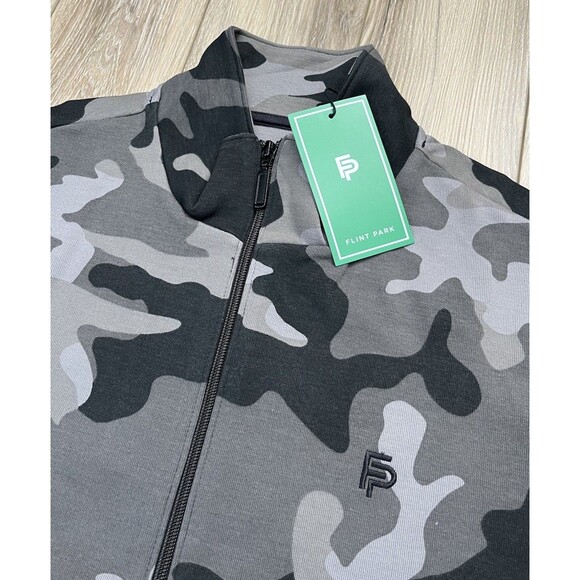 Flint Park Camo Full Zip Athletic Golf/Tennis/Pickleball Sweatshirt Mens L NEW - Picture 3 of 9